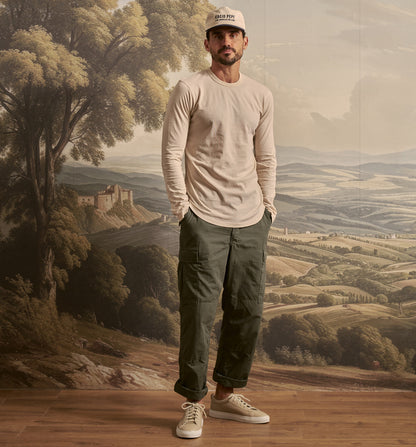 Organic Cotton L/S Camisa Crew Pasta