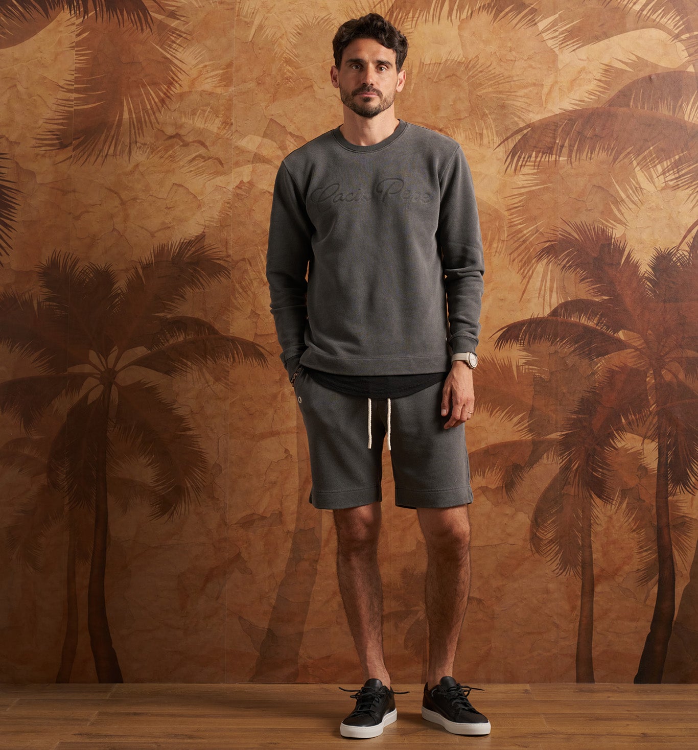 Organic Cotton Patina Sweatshort Faded Black