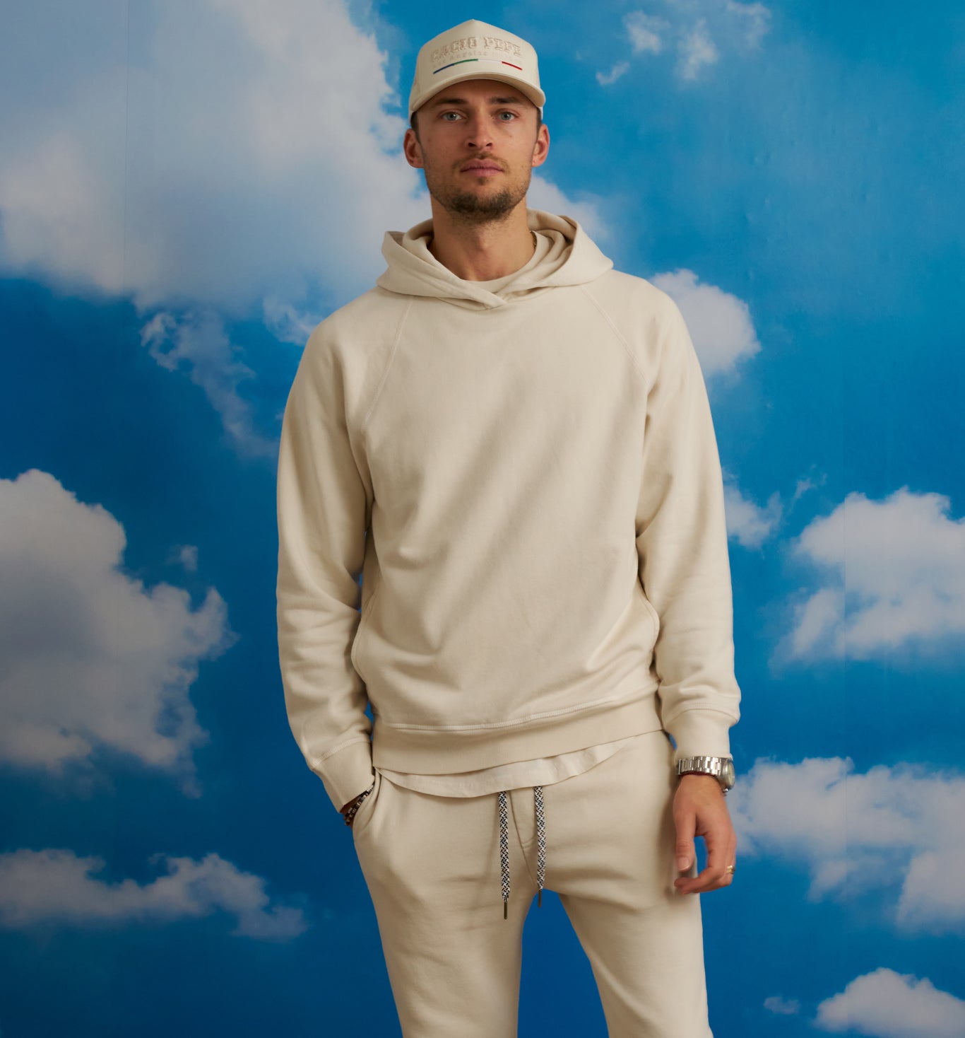 Organic Cotton Raglan Hoody Pasta