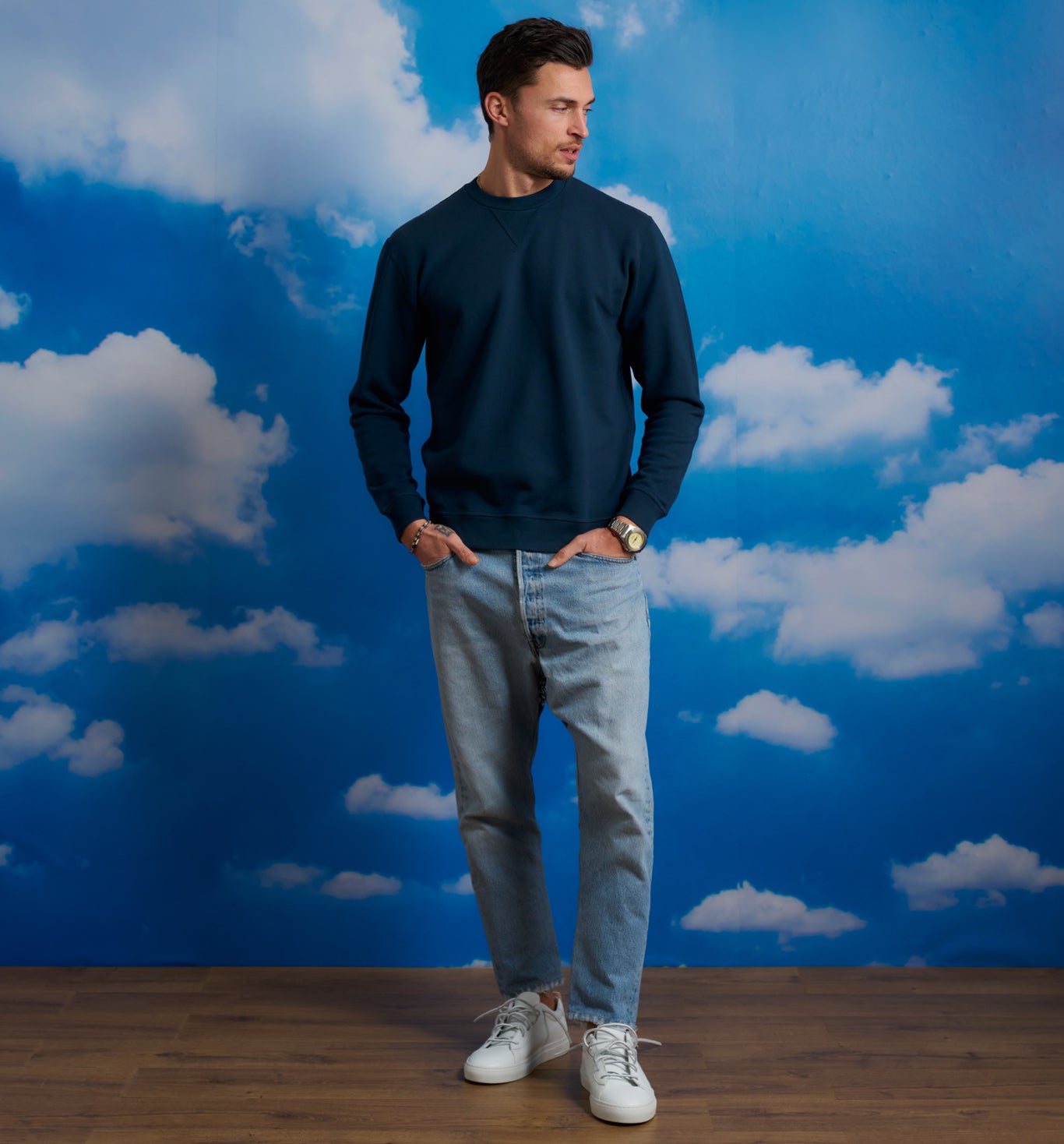 Organic Cotton Crew Sweatshirt Marina