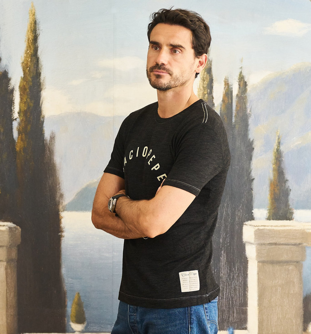 Overdyed Deadstock Arch Logo Classico Crew Black