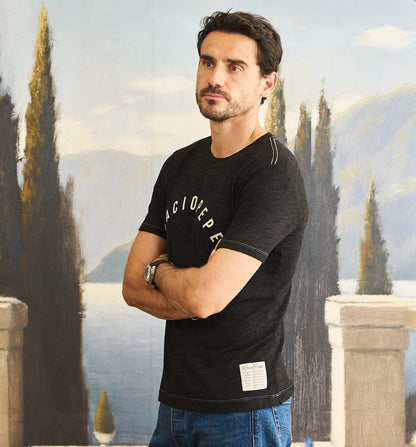Overdyed Deadstock Arch Logo Classico Crew Black