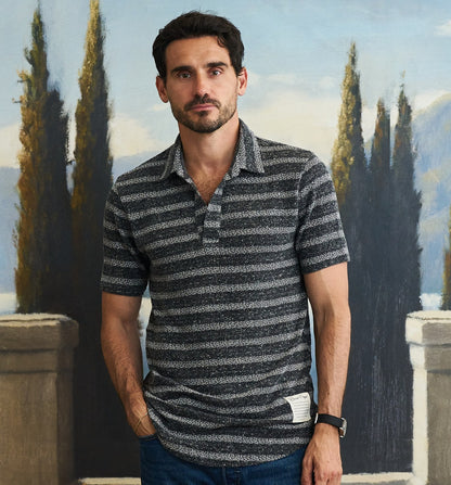 Deadstock Striped Camisa Polo Heather Grey