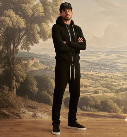 Organic Cotton Zip Hoody Black