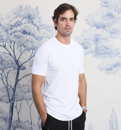 Organic Cotton Inside Out Camisa Crew White