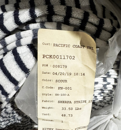 Deadstock Striped Towel Terry Polo Navy
