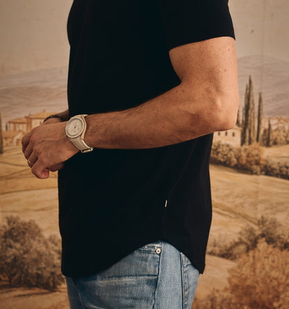 Organic Cotton Camisa Crew Black