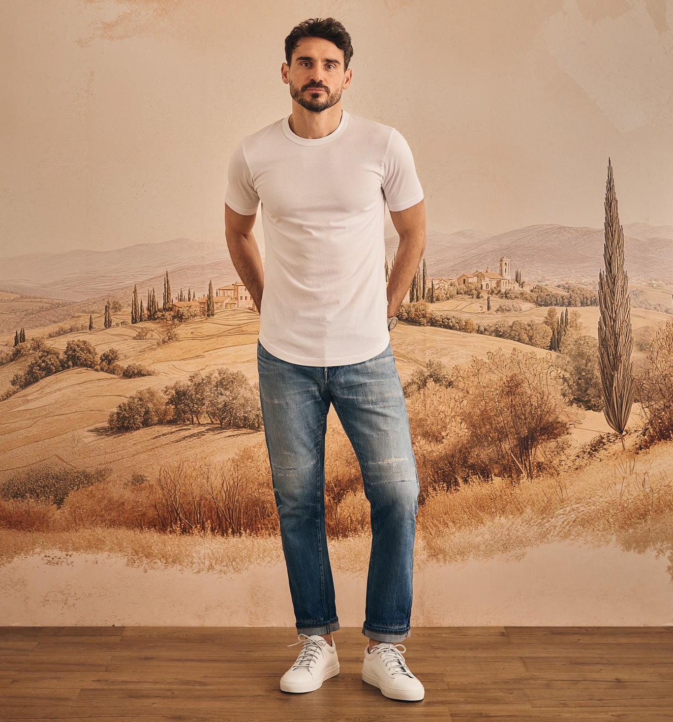 Recycled Poly Blend Camisa Crew White