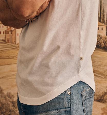 Recycled Poly Blend Camisa Crew White
