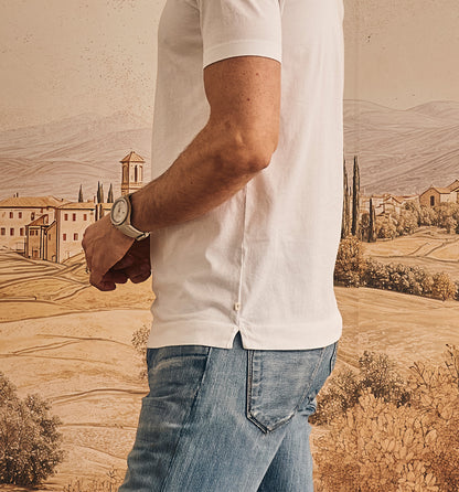Recycled Poly Blend Classico Crew White